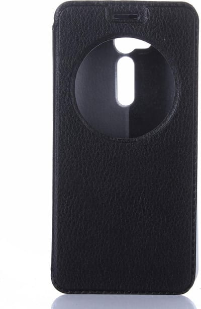 Shop4 - Asus Zenfone Go Hoesje - Window View Case Lychee Zwart