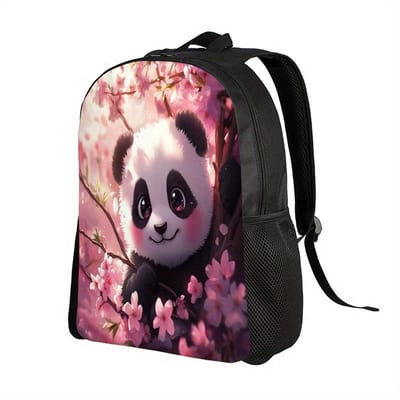 Panda Rugzak | Bloemenpatroon Rugtas | Panda met Bloemen Rugtas | Schattige Baby Panda Rugzak | Dieren Rugzak | Rugzak Meisjes | Rugzak Jongens | Panda Rugtas | Kinder Rugzak