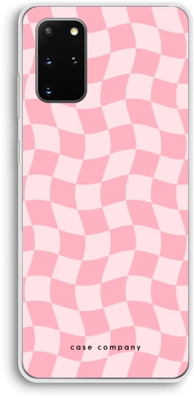 Case Company® - Hoesje geschikt voor Samsung Galaxy S20 Plus hoesje - Grid Roos - Soft Cover Telefoonhoesje - Bescherming aan alle Kanten en Schermrand