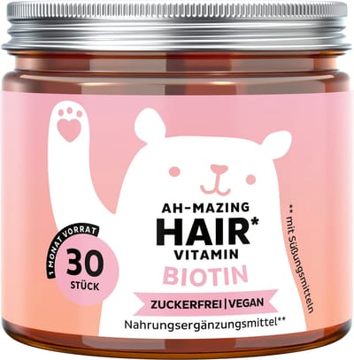 Bears with Benefits Ah-mazing Hair Vitamine - Haar gummies - 10 000mcg Biotine - voor de Haren, Huid en Nagels - 30 stuks (1 maand) - Veganistich, Suikervrij