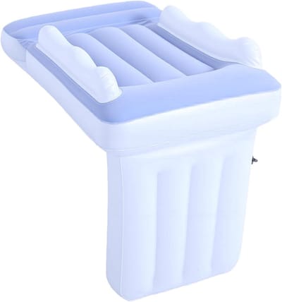 Opblaasbaar Vliegtuigbed - Peuter Vliegtuigkussen - Comfortabel Reizen - Zijhekken voor Veiligheid - 757 g - Blauw