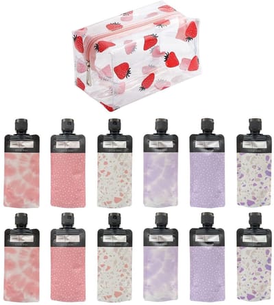 Dailygoods- Opbergtas Grote Capaciteit - Reis Organizer - Cosmetische Opbergtas - Draagbare Reiskit - 12 Stuks - Transparante Zak - Reisorganizer
