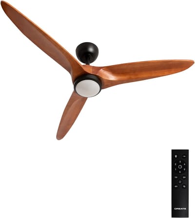 CREATE - Plafondventilator 40W stil Ø152 cm 100% hout - M - Met licht - Afstandsbediening - WIND CENTURY