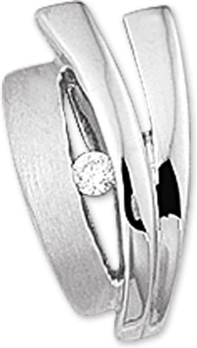 The Jewelry Collection Hanger Zirkonia Poli/mat - Zilver
