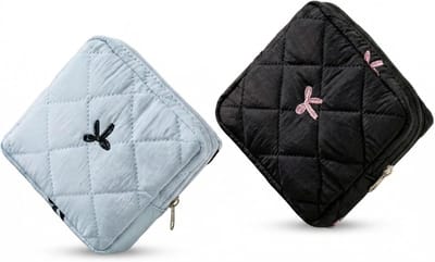 Menstruatiezakjes - Maandverband organizer - Discrete opslag - Vlinderdas detail - 2 stuks 12 cm - Multicolor
