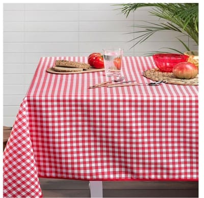 Promo Linnen Rechthoekig Tafelkleed Vlekbestendig 100% Polyester Gingham Patroon