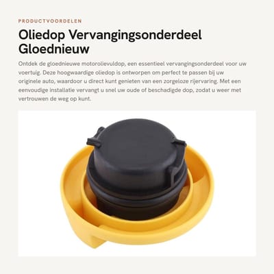 Dailygoods- Tankdop Gloednieuw met Pakking - Oliedop - Vervangingsonderdeel - Geschikt voor Tigra/Zafira/Vectra - Eenvoudig te Installeren - Kwaliteitsborging