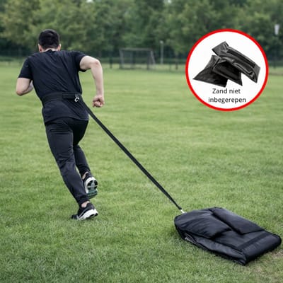 Power Sled Zandzak met harnas - Gewichtsslee - Sprint trainer - Fitness trainingsmateriaal - Tot 14kg