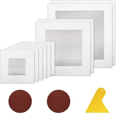 Allecto - Wandreparatie-patches - Zelfklevend - Aluminium - 13 stuks - Gipsplaat reparatie - Geschikt voor boorgaten en scheuren - Wit