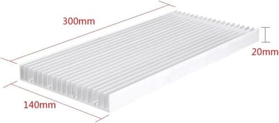 Aluminium Koellichaam voor Hoge Vermogen LED Verlichting 300 x 140 x 20 mm