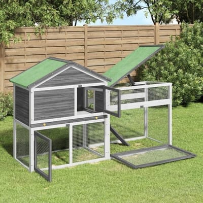 Maison Exclusive - Clapier gris 185,5x60,5x109,5 cm bois de pin massif
