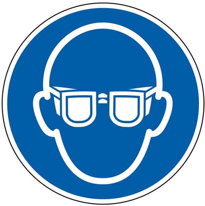Oogbescherming verplicht sticker - ISO 7010 - M004 300 mm