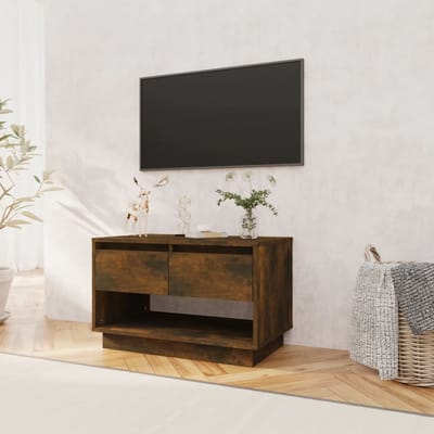 vidaXL - Tv-meubel - 70x41x44 - cm - bewerkt - hout - gerookt - eikenkleurig