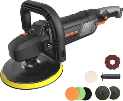 Auto-polijstmachine 1500W 180mm/150mm met variabele snelheden voor polijsten en waxen