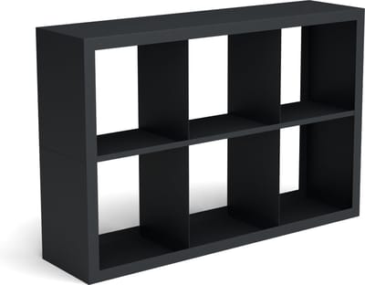 Beltza zwarte houtopslag onderverdeling 6 vakken 1500x385x1000 mm