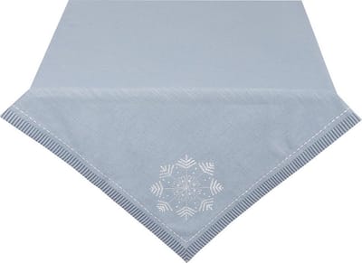 Clayre & Eef Vierkant Tafelkleed WIW15 150*150 cm Grijs Katoen sneeuw Tafellaken Tafellinnen Tafeltextiel