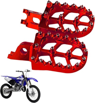 Motorharingen - Verstelbare voetsteunen - Avontuurlijk rijden - Modderbestendige loopvlakken - Universele pasvorm - Rood