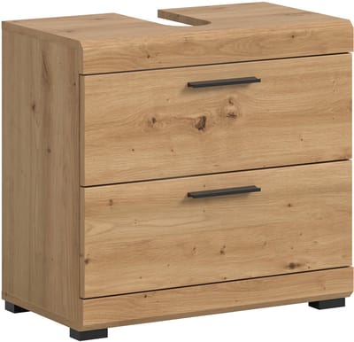 Wastafelkast Artisan Zwart - Moderne Badkamer Opslag Met 2 Lades - 60x56x34 cm