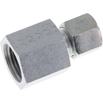G 1/2'' x 10L Verzinkt Stalen Rechte Snijring Koppeling 315 Bar DIN 2353 - FL2S-FC-EZ-012G-10-L
