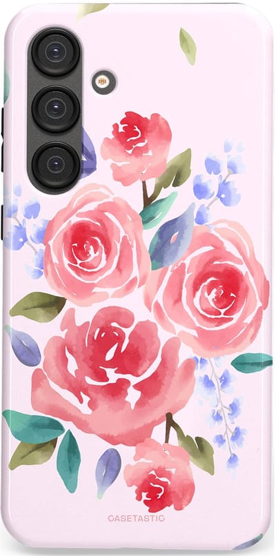 Casetastic hoesje geschikt voor Samsung Galaxy S25 Plus - Dubbellaagse bescherming - Aquarel pracht - Fashion Case - Lichtroze Lavendel