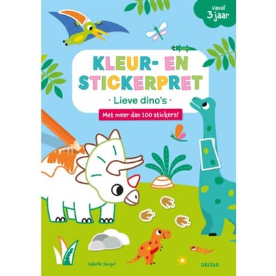 Deltas Kleur- en stickerpret - Lieve dino's (vanaf 3 jaar) Vriendenboekjes Kleurboeken