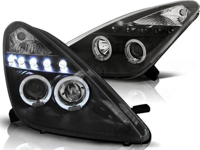 Koplampen dual halo rims TOYOTA CELICA T230 99-05 ANGEL EYES ZWART