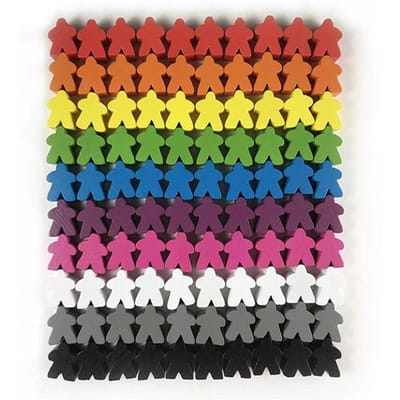 100 Houten Meeples 14 Kleuren 16 mm Extra Bordspel Pionnen Stukken Vervanging Tafelspel Componenten En Upgrade Accessoires black