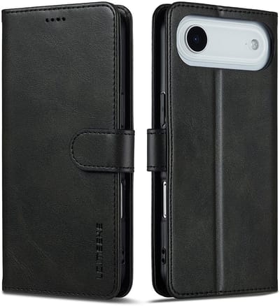 LC.IMEEKE Hoesje - Geschikt voor iPhone Air Hoesje - LC.IMEEKE Luxe Book Case - Zwart