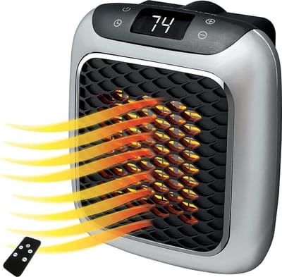 Edmondo Stopcontactverwarming - Plug heater - Elektrische Wand Kachel Convector - 800W - Zuinig Stil Ventilator - Voor Muur - Indoor Luchtverhitter 230 Volt - Infraroodverwarming - met Afstandsbediening + Pop It sleutelhanger
