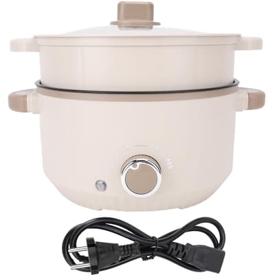 Elektrische Pot 3L Grote Capaciteit Anti-Broei Aanraakveilig Anti-Aanbaklaag Multifunctioneel Elektrisch L(for 6.5-9kg) white