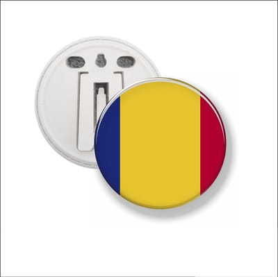 Button Met Clip 58 MM - Vlag Roemenië
