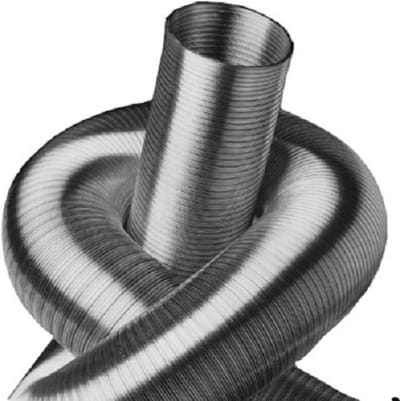 2-laagse aluminium flexibele buis 5 m - Ø 50 tot 500 mm - Temperatuurbestendig tot 200 °C