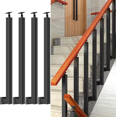 Sterke Metalen Trap- en Balkonleuningen Zijkant Montage 85-100 cm Verstelbaar