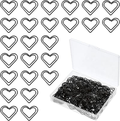100 stuks liefde hartvormige paperclip, kleine leuke paperclips, kruis paperclips, roestvrij staal metalen bladwijzers voor document en notitie, bruiloft decoratie
