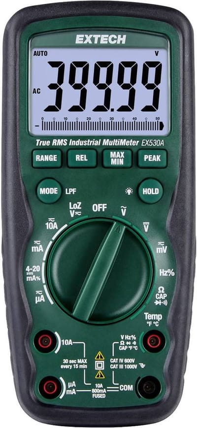 Extech EX530A Multimeter Digitaal – CAT IV 600 V – Weergave: 50000 counts