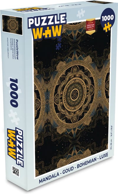 Puzzel Mandala - Goud - Bohemian - Luxe - Legpuzzel - Puzzel 1000 stukjes volwassenen