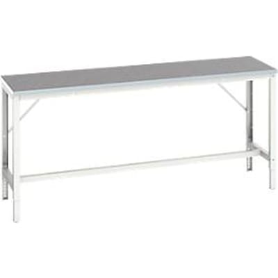 Bott Werkbank Verso - met set dwarsverbindingen - B 2000 x D 600 x H 780 - 930 mm - draagvermogen tot 600 kg - linoleum werkblad - onderstel lichtgrijs RAL 7035