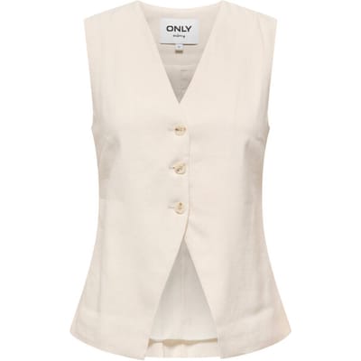 Only witte dames vest   V-hals   Slim Fit   Knoopsluiting   Duurzaam   Mouwloos Wit 36