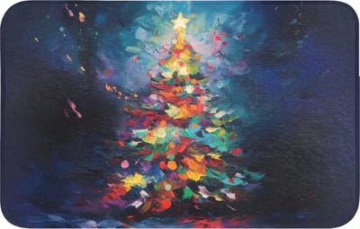 WC mat 80x50 cm - Antislip - Kerstboom - Kerst - Abstract - Kleurrijk - Toiletmat - Vloermat - Douchemat - Toilet tapijt - Toiletmatten