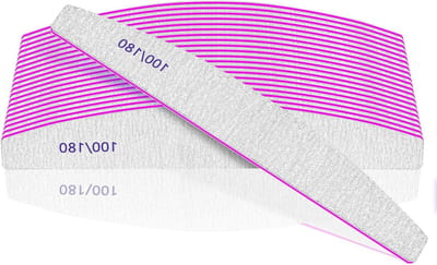 Professionele Set van 12 Vijlsets voor Nagels, Gebogen Vijl met 100/180 Grit, Ideaal voor Manicure en Pedicure Thuis of in de Salon