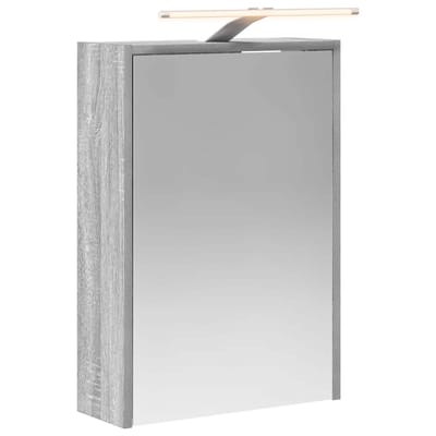 vidaXL - Badkamerspiegelkast - Grijs - Sonoma - 43 - x - 16 - x - 62.5 - cm - Bewerkt - hout