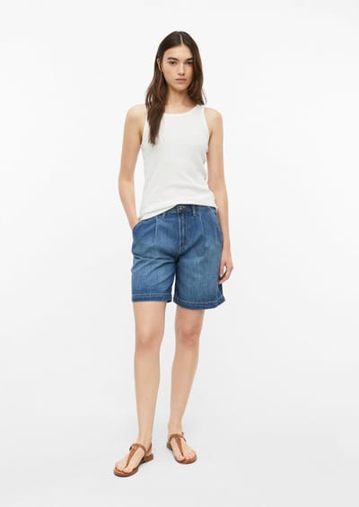 s.Oliver - female - Suri denim shorts / Regular fit / Hoge taille / Wijde pijpen