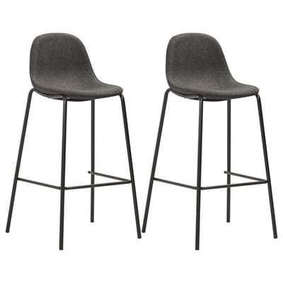 vidaXL - Barstoelen - 2 - st - stof - donkergrijs