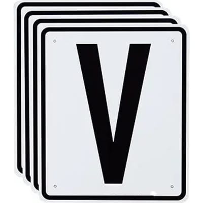 Horka Dressuurletters Basis 20 X 25 Cm Staal Zwart/wit 4-delig