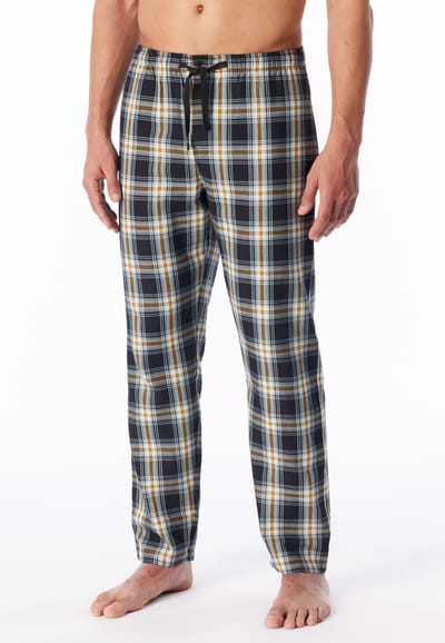 Langere broek van geweven stof, currykleurig geruit - Mix+ Relax 48