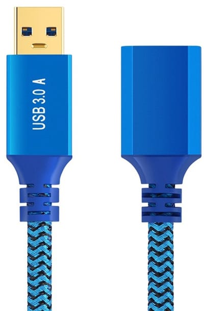 USB 3.0 Male naar USB 3.0 Female verlengkabel data adapter kabel connector - 30 CM - voor o.a. tv, hard disk en laptop - blauw