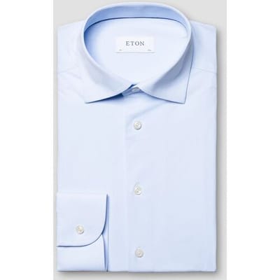 Eton Overhemd Four-Way Stretch Uni Licht Blauw / male
