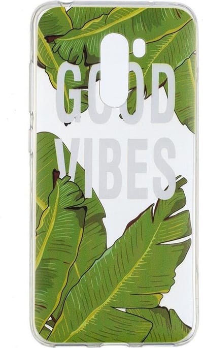 Shop4 - Xiaomi Pocophone F1 Hoesje - Zachte Back Case Bladeren Groen