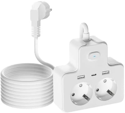 Stekkeradapter met USB en dubbele stopcontact