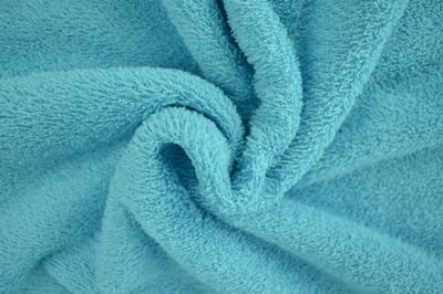 10 meter badstof - Aqua blauw - 90% katoen - 10% polyester